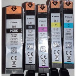 PGI580/CLI581XXL: 5 cartouches Setup d'origine Canon