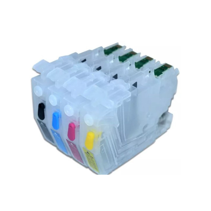 LC 3211-3213: 4 cartouches rechargeables avec puces Ã  resetter