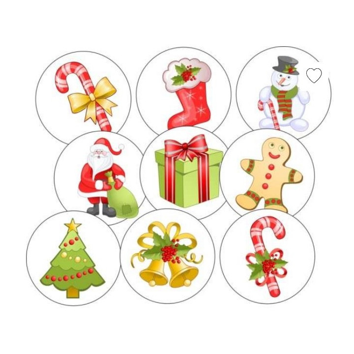 Pastille comestible variÃ©e pour NoÃ«l