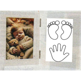 bÃ©bÃ© cadre photo + moulage pieds et mains