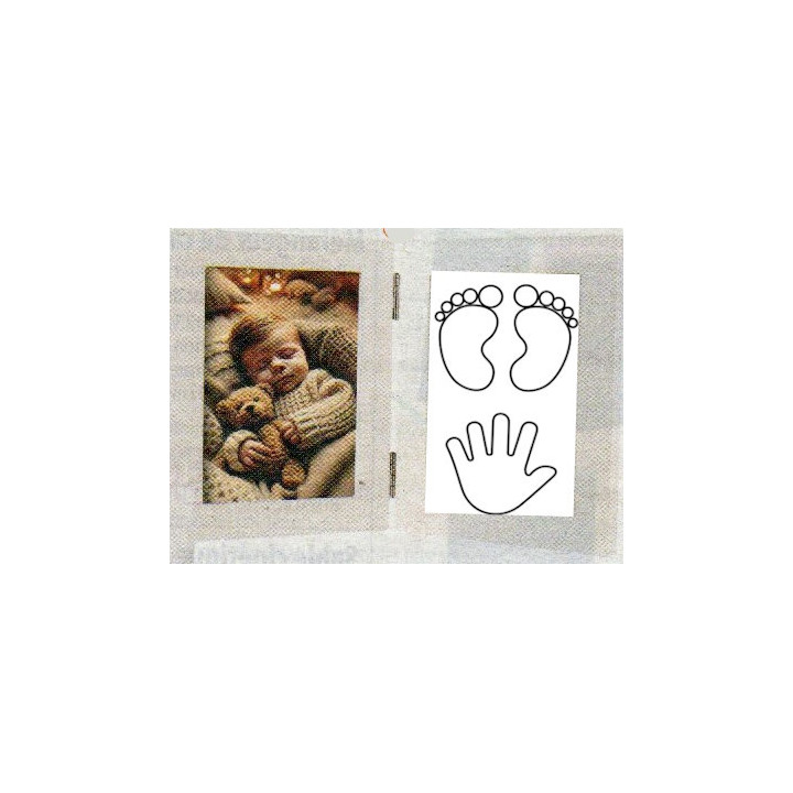 bÃ©bÃ© cadre photo + moulage pieds et mains