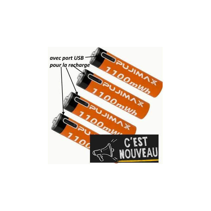 Piles AA rechargeables par port USB C
