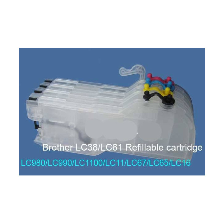 LC 980/1100: cartouches vides grande capacitÃ© rechargeables pour Brother