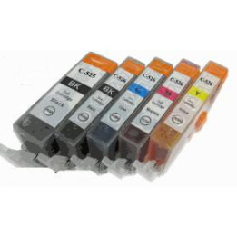 PGI 520/CLI521- 5 Cartouches compatibles pour Canon avec puces
