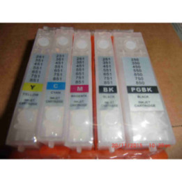 PGI550/CLI551: Kit de 5 cartouches vides rechargeables avec PUCEs autoreset