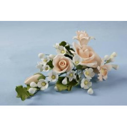 BOUQUET DE FLEURS EN SUCRE couleur abricot