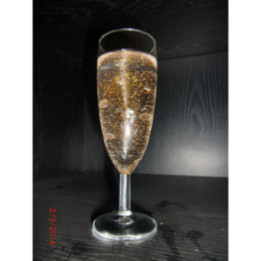 Flute de champagne (en verre) bougie transparente