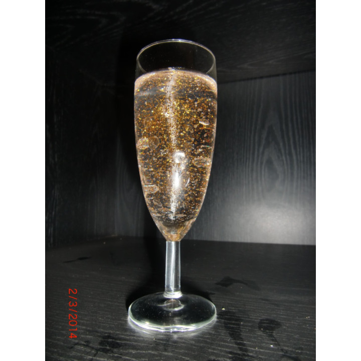 Flute de champagne (en verre) bougie transparente