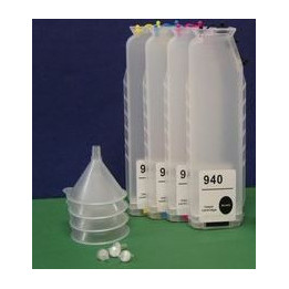 Kit HP940 XL: 4 cartouches rechargeables SANS PUCE grande capacitÃ©